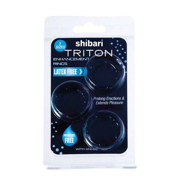 Triton Enhancement Pleasure Rings With Knubbs 3pk Black - Royal Sins