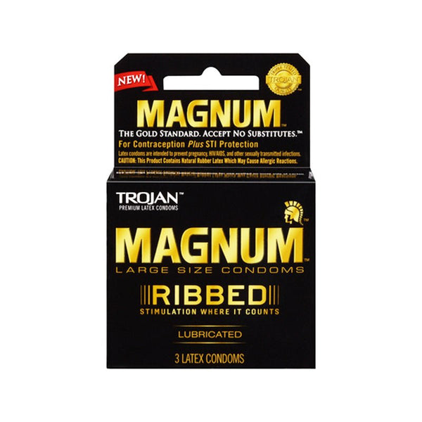 Trojan Magnum Ribbed 3pk - Royal Sins