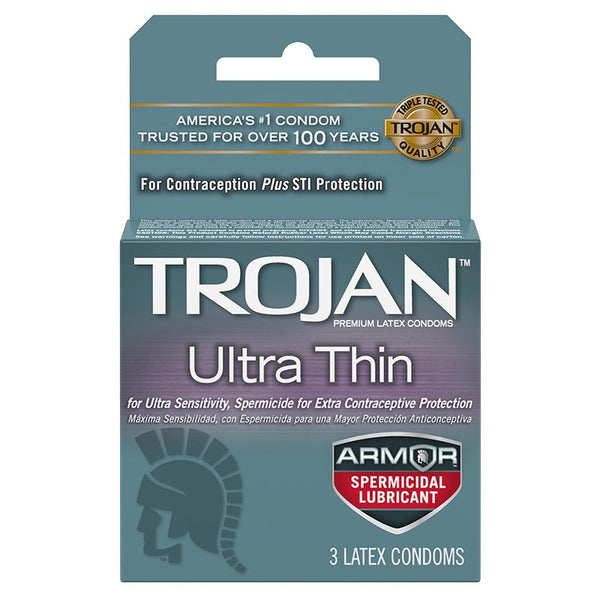 Trojan Ultra Thin Armor (Spermicidal) 3pk - Royal Sins