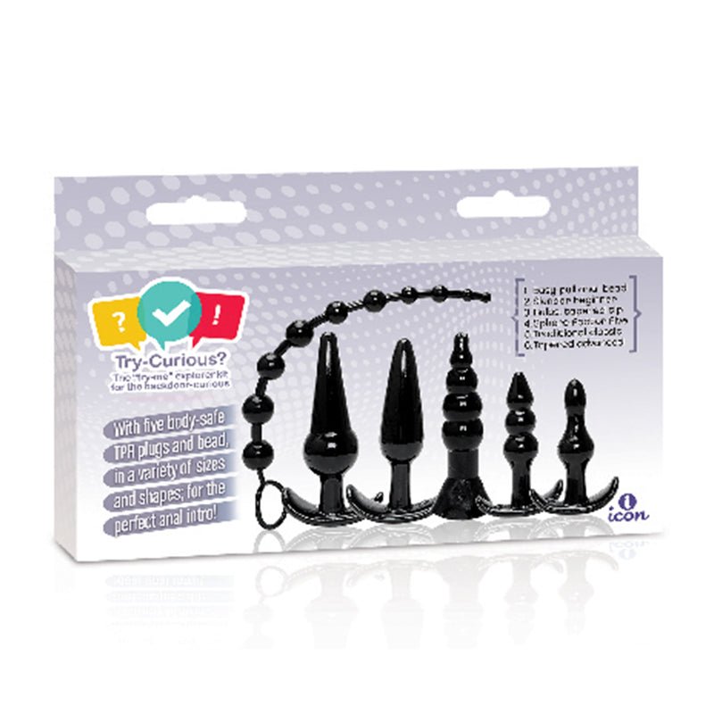 Try - Curious Anal Plug Kit Black - Royal Sins