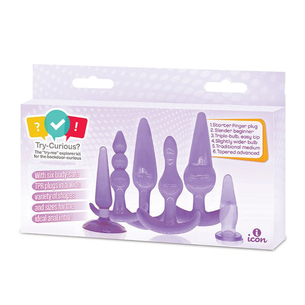 Try - Curious Anal Plug Kit Purple - Royal Sins