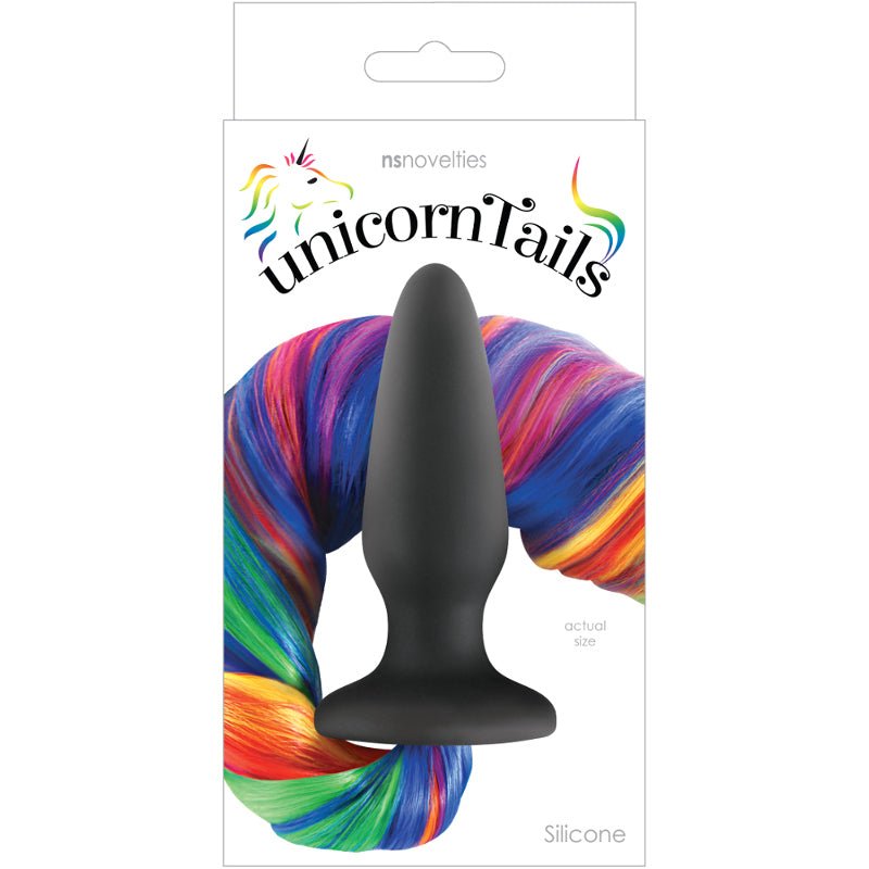 Unicorn Tails Anal Plug Black/Rainbow - Royal Sins