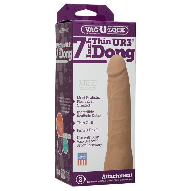 Vac - U - Lock - 7 - Inch Thin Dong - ULTRASKYN Brown - Royal Sins