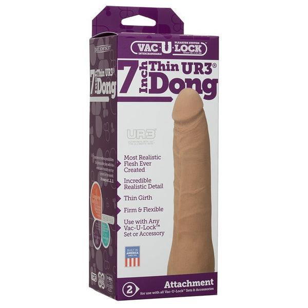 Vac - U - Lock - 7 - Inch Thin Dong - ULTRASKYN Brown - Royal Sins