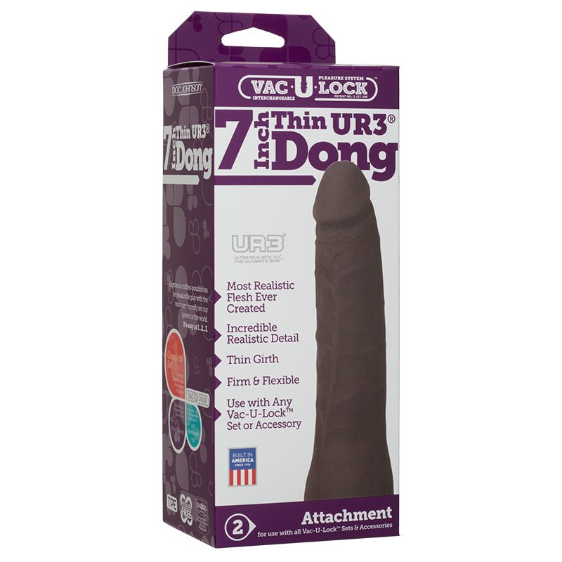 Vac - U - Lock - 7 - Inch Thin Dong - ULTRSKYN Black - Royal Sins
