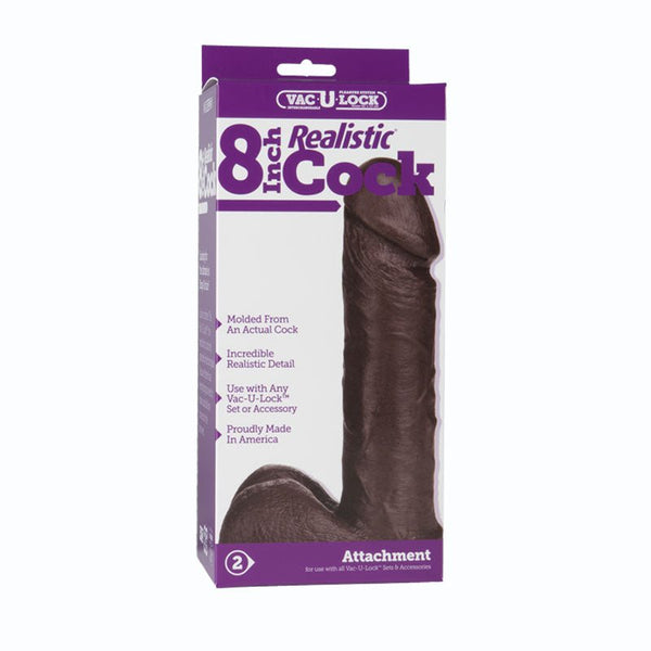 Vac - U - Lock - 8 Inch Realistic Cock Black - Royal Sins