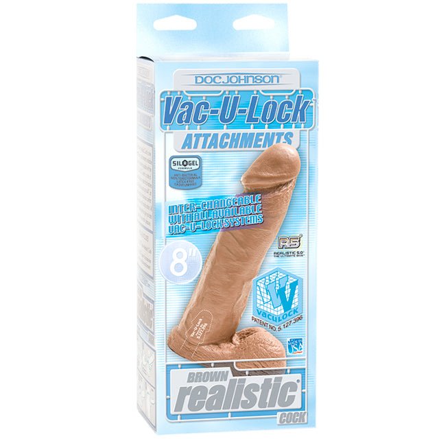 Vac - U - Lock - 8 Inch Realistic Cock Brown - Royal Sins
