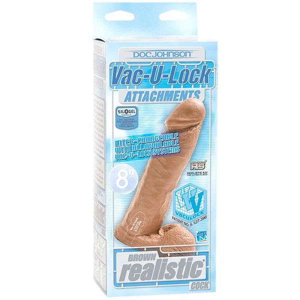 Vac - U - Lock - 8 Inch Realistic Cock Brown - Royal Sins