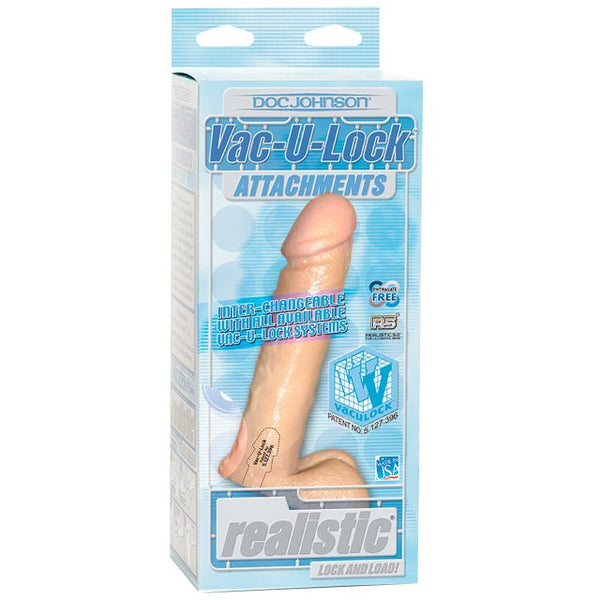 Vac - U - Lock - 8 Inch Realistic Cock White - Royal Sins