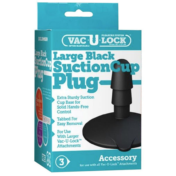 Vac - U - Lock - Large Black Suction Cup Plug Black - Royal Sins