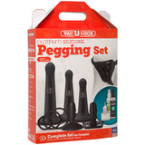 Vac - U - Lock Silicone Pegging Set Black - Royal Sins