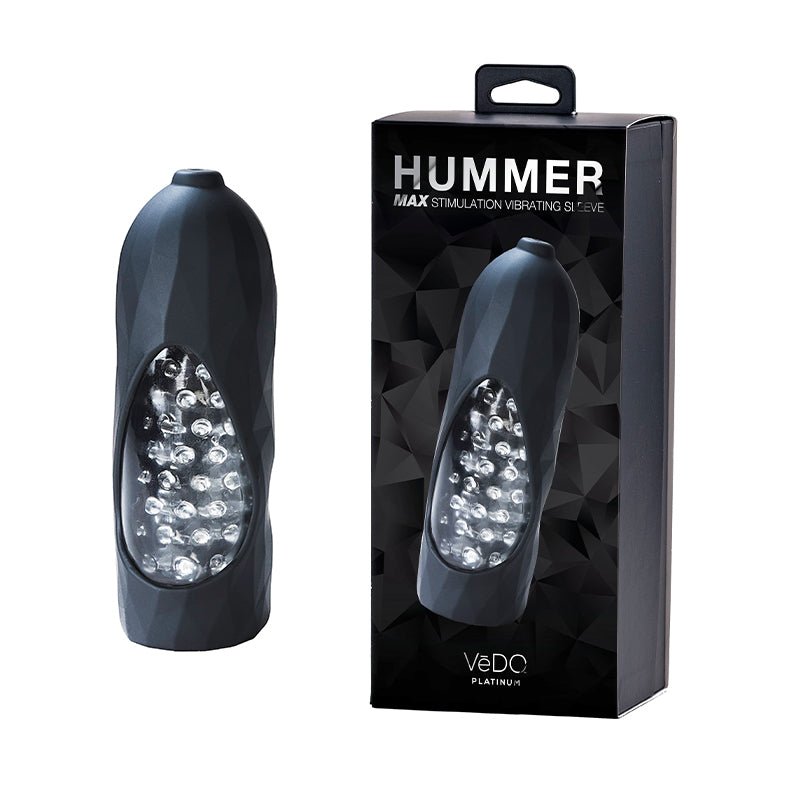 Vedo Hummer 2.0* Rechargeable Vibrating Sleeve Black Pearl - Royal Sins