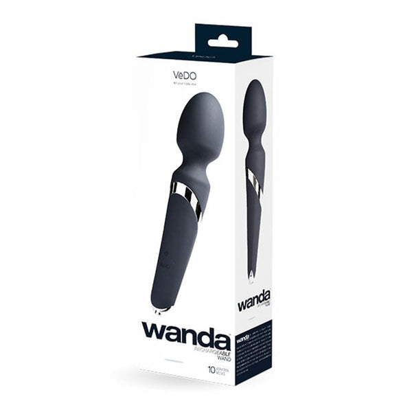 VeDO Wanda Rechargeable Wand Vibe - Just Black - Royal Sins