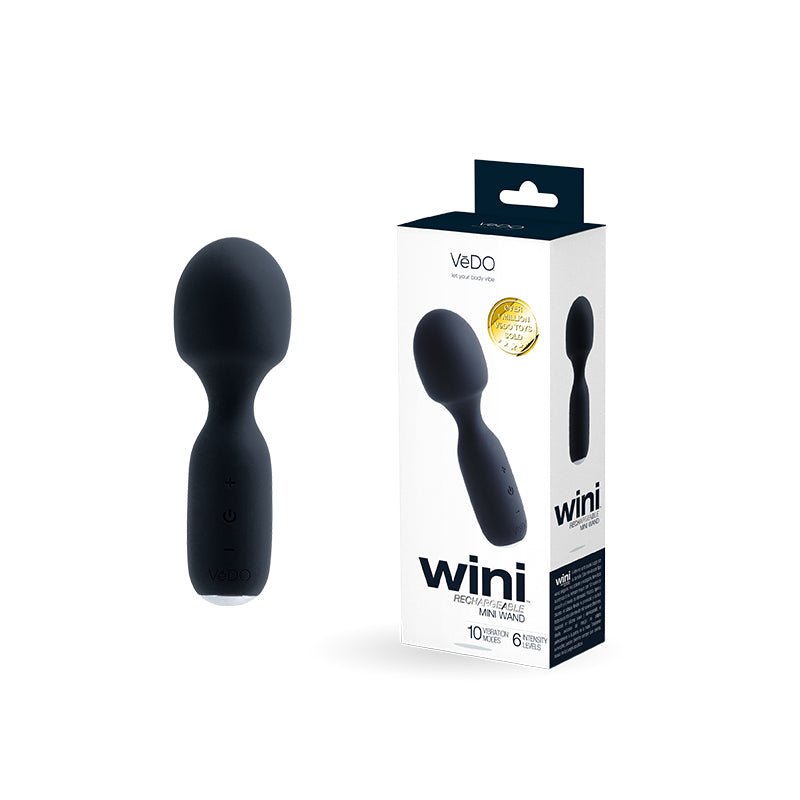 Vedo Wini Rechargeable Mini Wand Just Black - Royal Sins