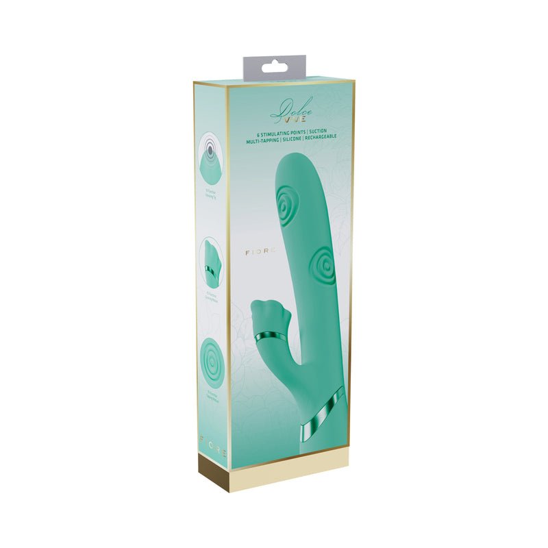 VIVE Fiore Rechargeable G - Spot Air Wave and Tapping Flared Clit Stimulator Green - Royal Sins