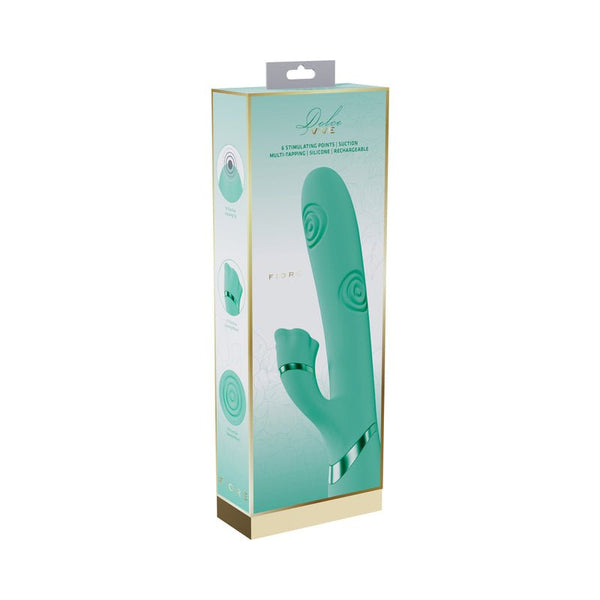 VIVE Fiore Rechargeable G - Spot Air Wave and Tapping Flared Clit Stimulator Green - Royal Sins