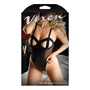 Vixen Dirty Little Secret Wetlook Cut - Out Cup Teddy Black L/XL - Royal Sins
