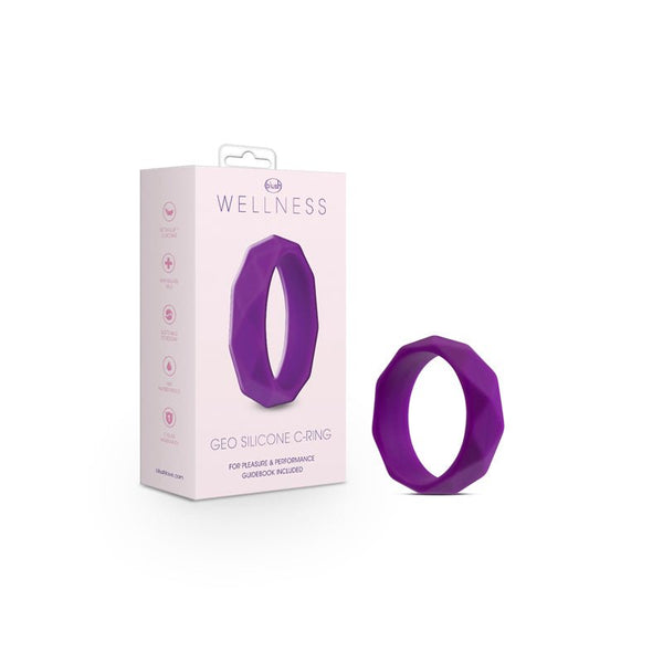Wellness Geo Silicone Cockring Purple - Royal Sins