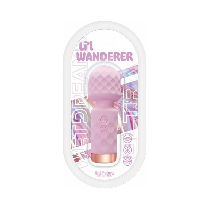 Wet Dreams Lil' Wanderer Mini Massage Wand Multi - Speed Silicone Pink - Royal Sins