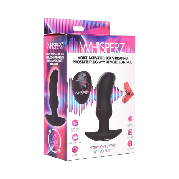 Whisperz Voice Activated 10x Vibrating Prostate Plug with Remote - Royal Sins