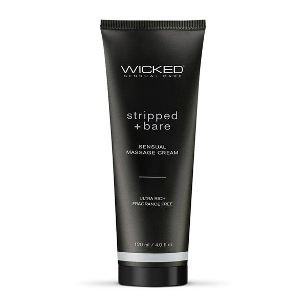 Wicked Stripped + Bare Unscented Sensual Massage Cream 4 oz. - Royal Sins