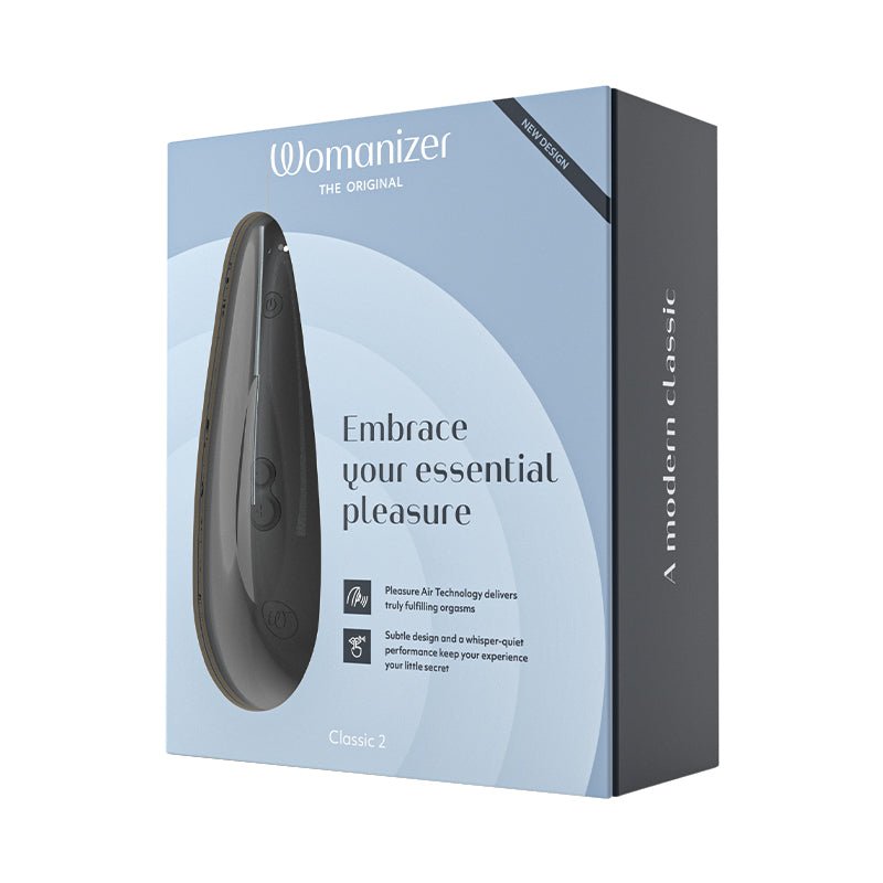Womanizer Classic 2 Rechargeable Silicone Pleasure Air Clitoral Stimulator Black - Royal Sins
