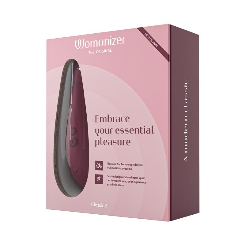 Womanizer Classic 2 Rechargeable Silicone Pleasure Air Clitoral Stimulator Bordeaux - Royal Sins