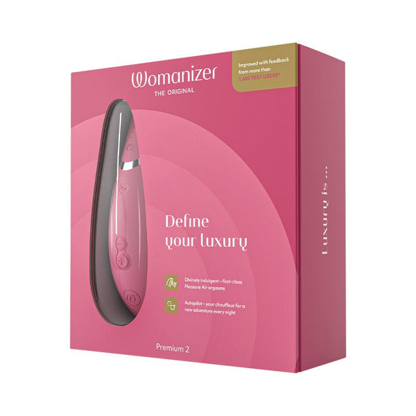 Womanizer Premium 2 Rechargeable Silicone Luxurious Pleasure Air Clitoral Stimulator Raspberry - Royal Sins