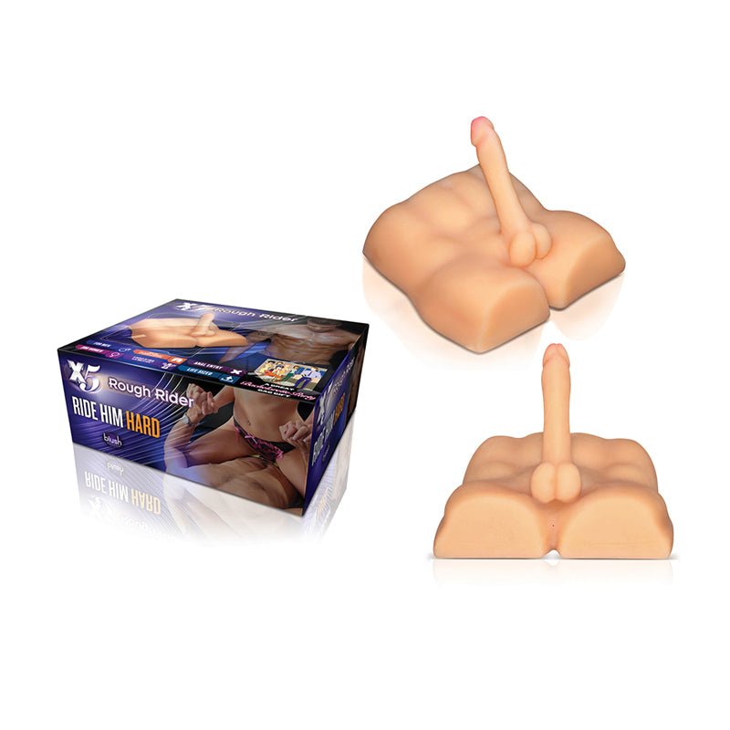 X5 Men Rough Rider Pleasure Doll Anal Masturbator with 7.5 in. Dildo Beige - Royal Sins