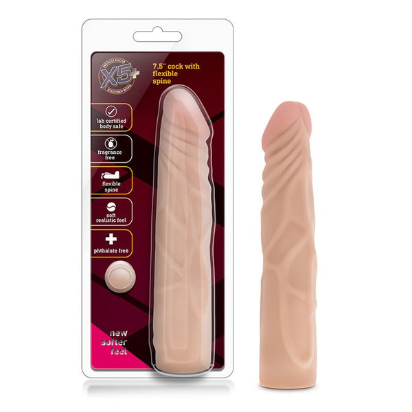 X5 Plus Realistic 7.5 in. Posable Dildo Beige - Royal Sins