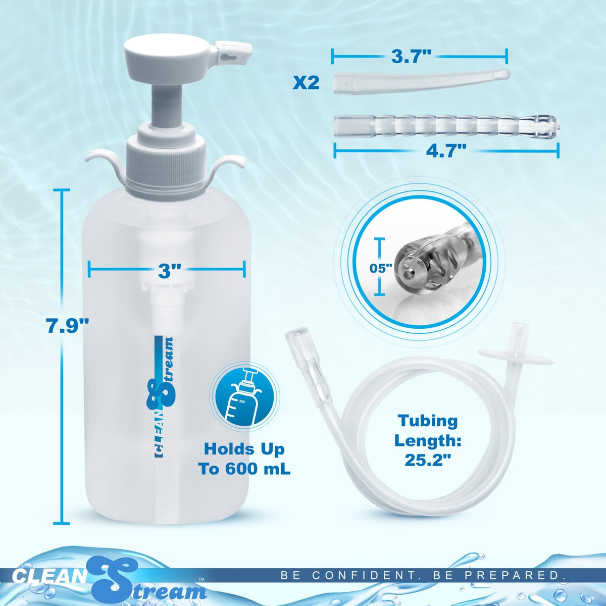 XL Enema Bottle with 3 Attachements - Royal Sins
