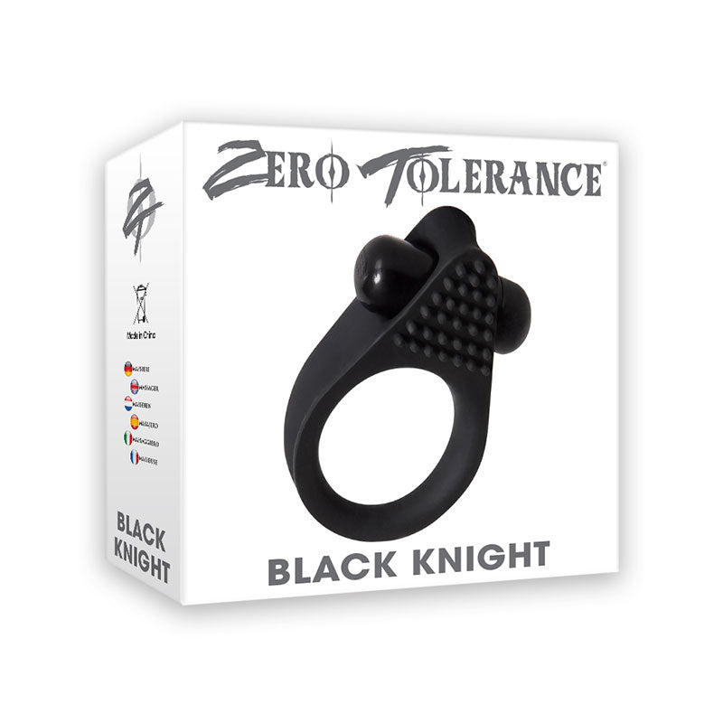 Zero Tolerance Black Knight Vibrating Cockring Black - Royal Sins