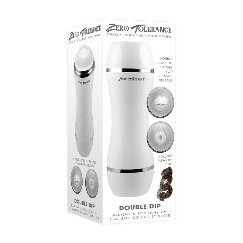 Zero Tolerance Double Dip Dual - Ended Realistic Stroker with Movie Download White - Royal Sins
