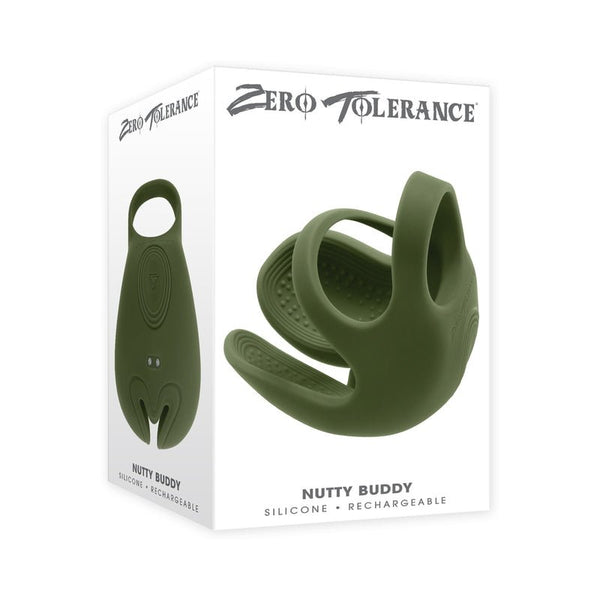 Zero Tolerance Nutty Buddy Rechargeable Cock Ring Stimulator Silicone Green - Royal Sins