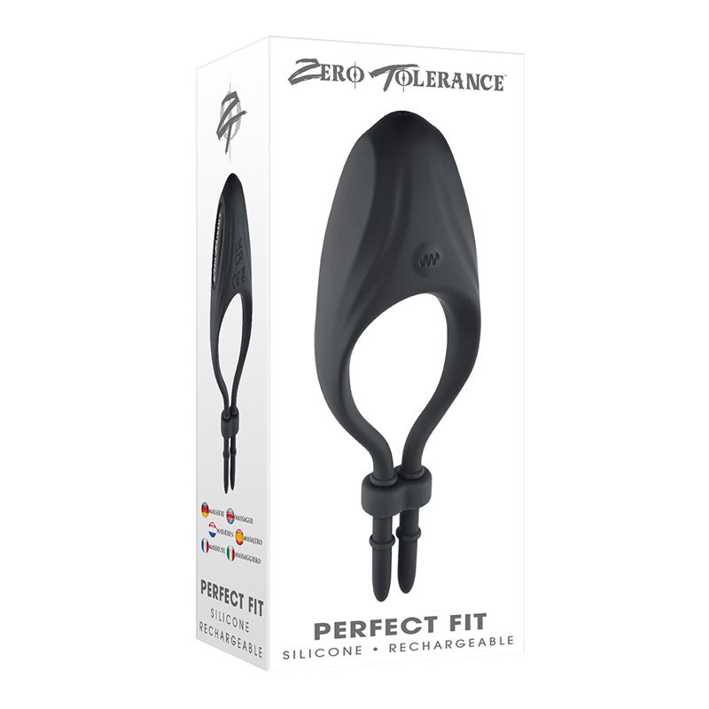 Zero Tolerance Perfect Fit Rechargeable Vibrating Silicone Lasso Cockring Black - Royal Sins