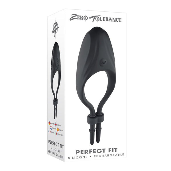 Zero Tolerance Perfect Fit Rechargeable Vibrating Silicone Lasso Cockring Black - Royal Sins