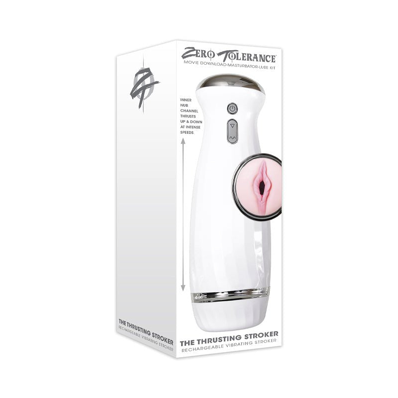 Zero Tolerance Rechargeable Thrusting Stroker With Movie Download White - Royal Sins