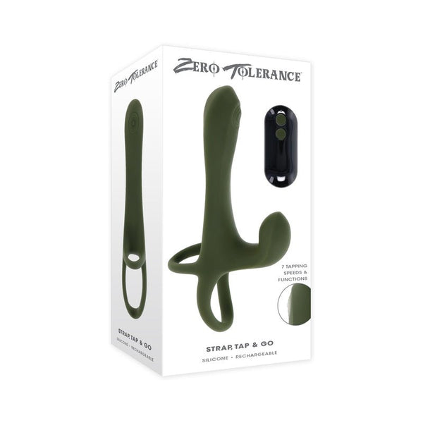 Zero Tolerance Strap Tap & Go Rechargeable Vibrating Girth Enhancer Silicone Green - Royal Sins