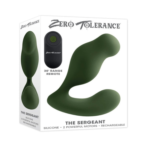 Zero Tolerance The Sergeant Rechargeable Vibrating Prostate Anal Vibe Silicone Green - Royal Sins