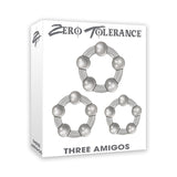 Zero Tolerance Three Amigos 3 - Piece Cockring Set Clear - Royal Sins