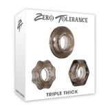 Zero Tolerance Triple Thick 3 - Piece Cockring Set Smoke - Royal Sins
