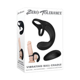 Zero Tolerance Vibrating Ball Cradle Rechargeable Remote - Controlled Silicone Cockring Black - Royal Sins