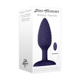 Zero Tolerance Wicked Twister Textured Vibrating Silicone Anal Plug Purple - Royal Sins